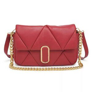GORGEOUS RED W GOLD TONE TRIM CROSSBODY HANDBAG